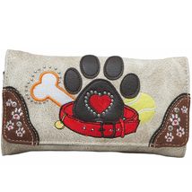 HW Collection Dog Paw Print Women Wallet Wristlet Crossbody Gifts Small Purse Cl - £18.06 GBP