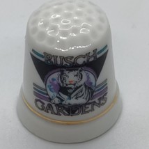 BUSCH GARDENS TIGER PORCELAIN THIMBLE TRAVEL SOUVENIR Vintage 1980s - $186.02 MXN