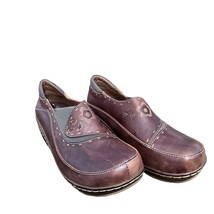 L’artiste Burbank Brown Leather Slip On Shoes Size EU 39 US 8 Spring Step Floral - £29.25 GBP