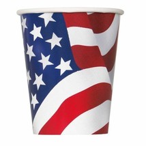 USA Flag July 4th Cups 8 ct Party Hot Cold Paper 9 oz Memorial day - $3.26