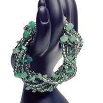 Women&#39;s Jewelry Jade &amp; Green Beaded Eclectic Bohemian Chic Stretchy Brac... - $11.13 CAD