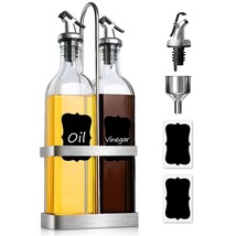 Gmisun Oil And Vinegar Dispenser Set- Comes With Stainless Steel Holder Rack, Cl - £25.56 GBP