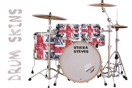 Drum Wrap Percussion Shell Cover Bass Kick Snare Tom DIY- Union Jack Fla... - $22.76+