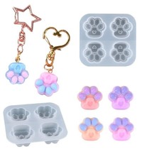 Love Cat Claw Keychain Mold-Cat Claw Silicone Mold-Love Heart Cat Paw Resin Mold - £4.90 GBP