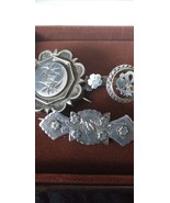3 x Antique Victorian 1893 Sterling Silver Brooches - Full Hallmarks! - £149.06 GBP