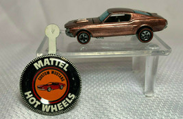 Vtg 1967 Mattel Hot Wheels Redline Ford Custom Mustang W/ Button Pin Car Vehicle - £319.70 GBP