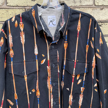 Vintage Roper Men&#39;s XXL 2X Black Western Arrow Print Long Sleeve Shirt M... - £27.08 GBP