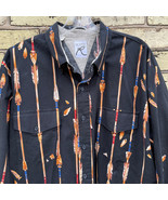 Vintage Roper Men&#39;s XXL 2X Black Western Arrow Print Long Sleeve Shirt M... - £26.67 GBP