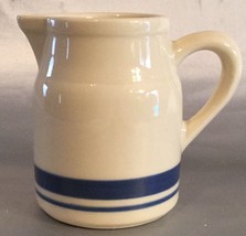 Friendship Pottery Stoneware Creamer Pitcher Blue Band Roseville Ohio Vintage - £10.34 GBP