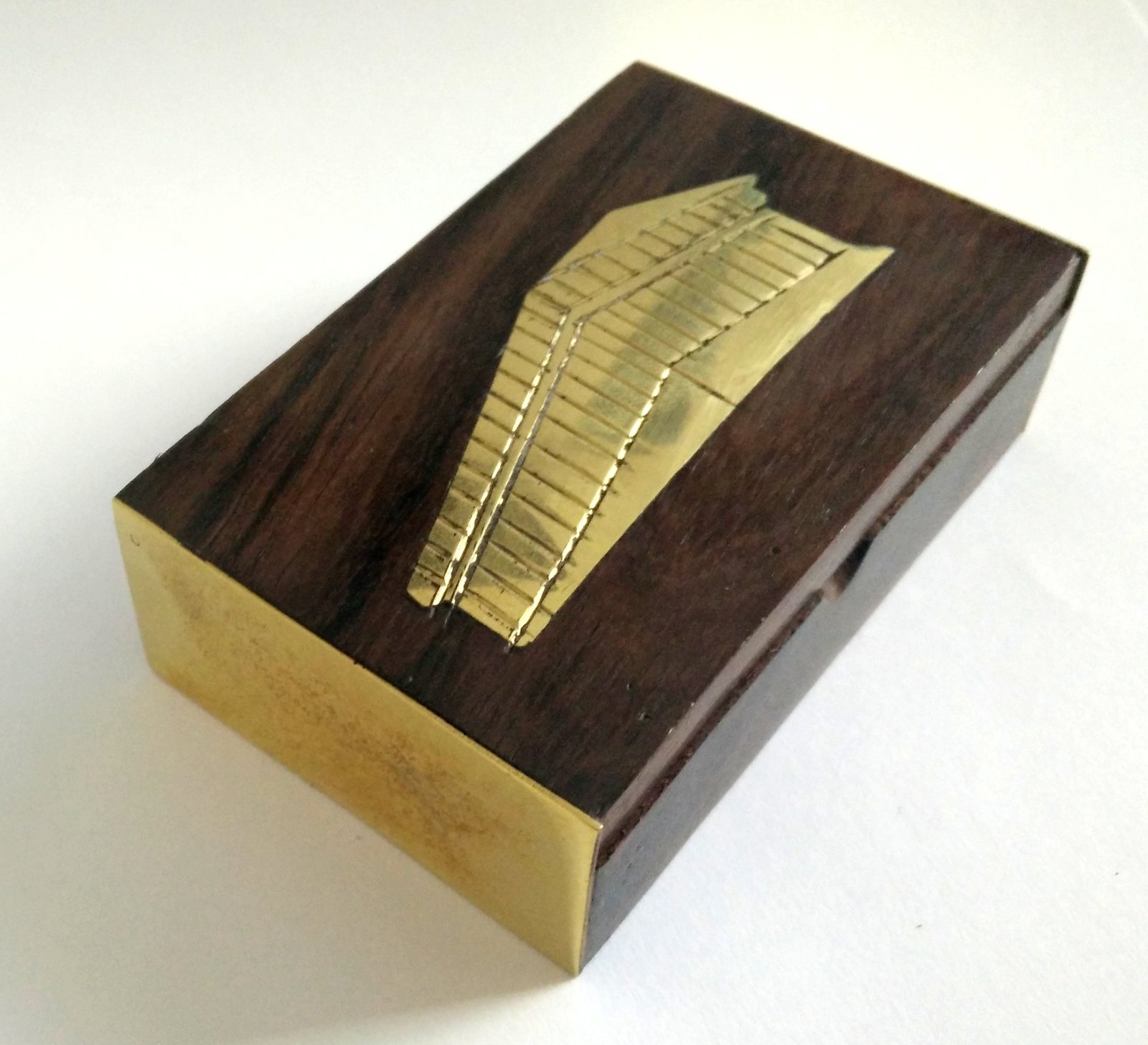 Handmade Greek Wooden Wood Box with The Parthenon Acropolis / 2