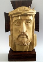 Handmade Wooden Holy Orthodox Religious Wood Carved Head Statue Of Jesus Christ - £36.92 GBP