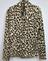 Kate Spade Leopard Print Pullover Top Quarter Zip Long Sleeve Turtleneck Size 8 - £22.86 GBP
