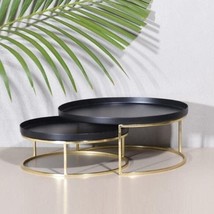 Cake Stand dessert platter Black and Gold stainless Steel pack of 2 - £51.80 GBP