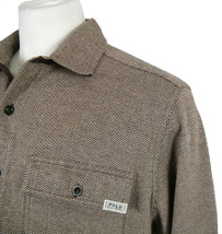 NEW VINTAGE Polo Ralph Lauren Pullover Shirt Jacket!  Brown Herringbone Run Big - £86.52 GBP