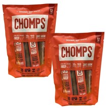 2 Packs Chomps Original Beef Sticks Mild Grass Fed Beef, 12 Sticks - £42.20 GBP