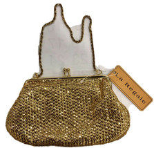 La Regale Gold Sequins Fully Lined Chain Strap Evening Hand Bag NWT - $34.65