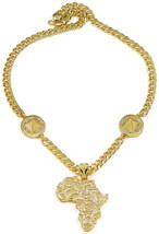 Africa Necklace with Pyramids NEW 76.2cm Long 10mm Cuban Link Chain - £27.09 GBP