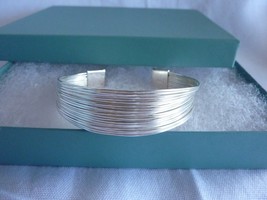 Sterling Silver Cuff Bracelet 6/8&quot; Wide Adjustable - £46.42 GBP