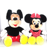 Mickey Minnie Mouse Plush Toy Disneyland Disney World Vintage 1990&#39;s - £39.80 GBP