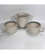 Pfaltzgraff Juniper Coffee Tea Cups Creamer Syrup Pitcher Green/Mauve/Iv... - £15.71 GBP