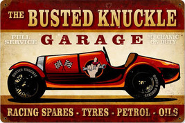 Busted Knuckle Garage Racer Metal Sign - £23.41 GBP