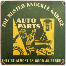 Busted Knuckle Garage Auto Parts Metal Sign - £19.63 GBP