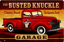 Busted Knuckle Pick-Up Truck Metal Sign - £23.53 GBP