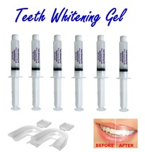 6 Syringes of 35% Teeth Whitening Professional Gel Syringes + FREE 2 Trays - USA - $11.45