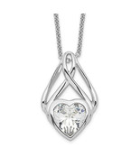 Sentimental Expressions Silver  CZ Wrapped Around My Heart 18in Necklace... - £53.78 GBP