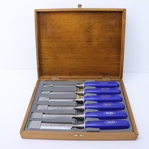 Marples Wood Chisels Sheffield England 6pcs Set Blue Handles - $168.99