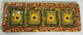 Certified International Margaret Le Van Sunflower Relish Tray 4 Compartments - £15.90 GBP