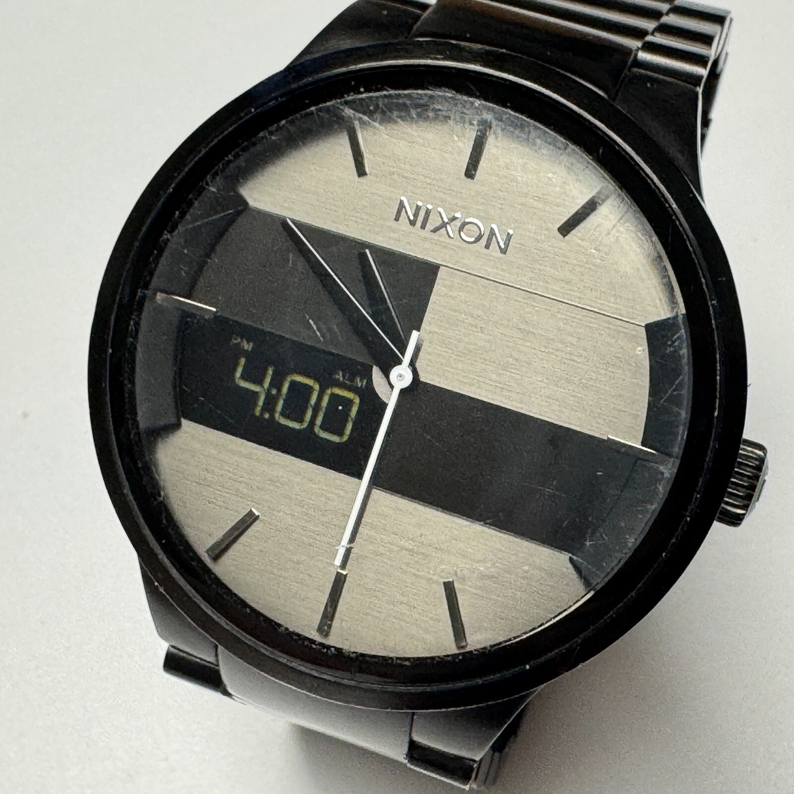 Nixon Analog Digital Quartz Watch Spencer Men 50m Black Steel New Batter... - £34.15 GBP