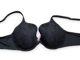 Body By Victoria&#39;s Secret Lined Perfect Coverage Black w/ Lace Trim Cups 34DD - £19.07 GBP