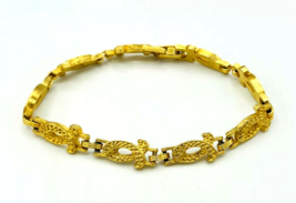 Vintage 60&#39;s Gold Tone Cathe Link Bracelet - £14.02 GBP