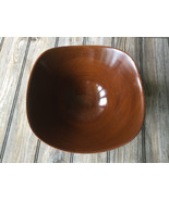 Vintage Square Brown Mahogany Wooded Salad Bowl Silver Footed  10.5&quot; x 11&quot; - $856.94 MXN