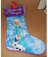 Disney Frozen Princess Olaf Christmas Stocking Satin Purple 17&quot; Winter M... - $177.30 MXN