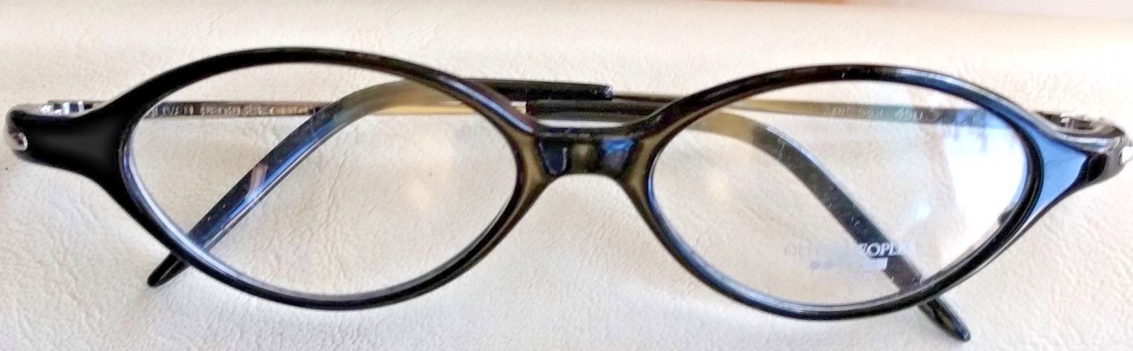 NOS OLIVER PEOPLES OP-543 Vintage Eyeglasses Frame Black 8K OP 543 Silver CASE - $70.00