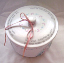  Precious Moments Covered Candy Dish May your Christmas Be Warm 1987  - £29.08 GBP
