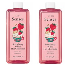 AVON Senses Bubble Bath Strawberry white hot chocolate - LOT OF 2 - £21.72 GBP