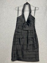 Y2k 90s Bebe Satin Bodycon Bandage Halter Sheath Dress Wmn Size M Sexy - £38.30 GBP