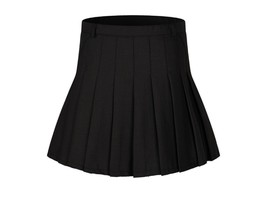 Women`s Pleated High waist Tennis costumes Skirts(Black,L) - $26.72