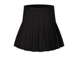 Women`s Pleated High waist Tennis costumes Skirts(Black,S) - £21.35 GBP