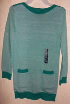 NWT GIRLS GapKids GREEN &amp; WHITE KNIT SWEATER DRESS   SIZE L - $25.20