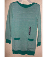NWT GIRLS GapKids GREEN &amp; WHITE KNIT SWEATER DRESS   SIZE L - $480.67 MXN