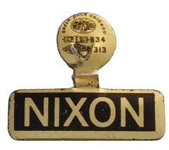 Rare Nixon Gold &amp; Black Font Vintage Political Campaign Tab - $7.87