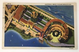 Theme &amp; Expo~Aerial Electrical Group Chicago Worlds Fair 1933~Linen Postcard - £2.99 GBP