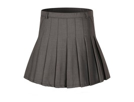 Women&#39;s High Waist Pleated School Skirt(White,L) - £23.73 GBP