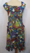 Nanette Lepore Amazing Rare Butterfly summer drop waist dress Sz L Anthropologie - £51.14 GBP