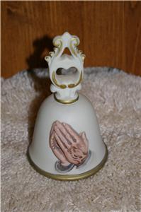 Vintage Homco Praying Hands Bisque Bell Home Interiors & Gifts - $8.00