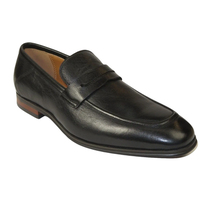 Men's Shoes Steve Madden Soft Leather upper Slip On Penny Acheron Black image 2